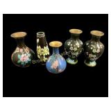 Five Asian Cloisonne Vases