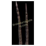 Two Bamoun Carved Wooden Tusks - Cameroon