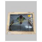 Vintage Art Nouveau Stained Glass Window