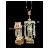 Two Bohemian Cut Table Lamps