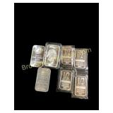 Silver Bars, 5 Troy Ounces Total