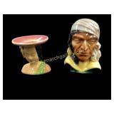 Two Art Pottery Head Vases