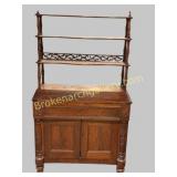 Mahogany  Etagere With fold out desk