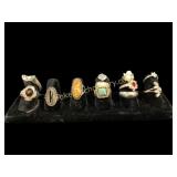 Group of Mostly Sterling Rings