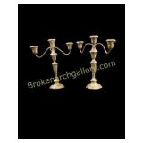 Pair Weighted Sterling Candleabra