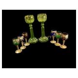 Hand Painted and Gilt Stems