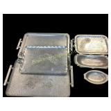 Six Pieces Hammered Aluminum