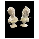 Pair Bisque  Porcelain Busts