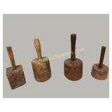 4 Burl-wood Mallets