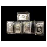 Five 1 Troy Ounce Silver Bars