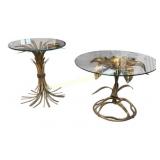2 Vintage Gilt Metal Side Tables