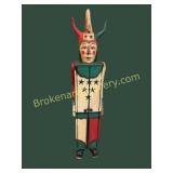 Folk Art Carved Wooden Jester Cabinet