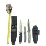 3 Knife Lot with Sheaths