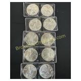 10 silver Dollar Coins
