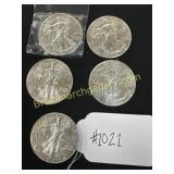 5 Silver Dollar Coins