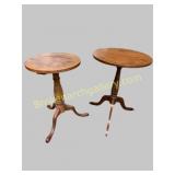 2 Walnut Candle stands