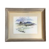 Landscape Watercolor with Barn, M. Foster