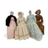 Set of Four Historical Porcelain Dolls