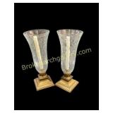 Pair Brass Votives