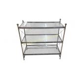 Vintage 3-Tier Metal and Glass Etagere