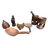Lot of Early Hand-Carved Wooden  & Folk Art Items