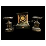 Temple Clock Garniture Set