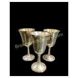 Three Sterling Silver Goblets
