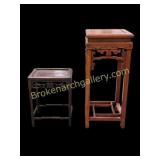 2 Carved Chinese Plant Stands