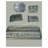 4 Vintage Belt Buckets and VA/TN placket