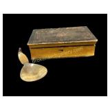 Carved Horn Spoon, Painted Wooden Box