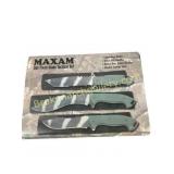MAXAM Fixed Blade Tactical Knife Set w case