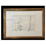 Figural Sketch of an Artist and Model