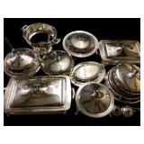 Grouping of Silver Plate Serving Pieces