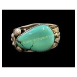 Sterling Cuff With Turquoise Stone