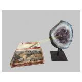 Geode on Stand & 24 Arrowheads