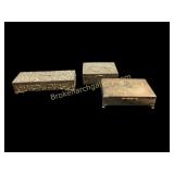 Three Silverplate Dresser Boxes