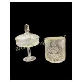 Cut Glass Vase, Footed Compote