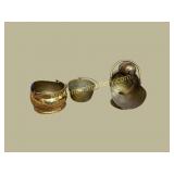 Group of Three Antique Brass Hearth Pieces