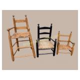 3 Antique Childs Chairs