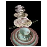 Six Varied Design Place Settings of China