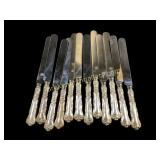 Twelve Sterling Handle Place Knives