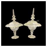 Pair Crystal Sweetmeat Dishes