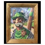 Vintage Paint By Number Clown Painting