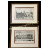 Pair of Architectural Perspective Engravings