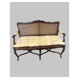 Louis XVStyle Carved Wood & Cane Settee