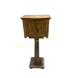 Wooden Cabinet on Pedestal Stand