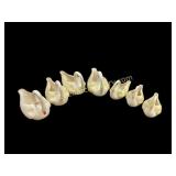 Six Belleek Porcelain Swans