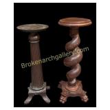 2 Mahogany Plant Stands or Pedestals
