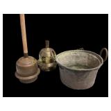 Clothes Washing Agitator, Old Copper Pot