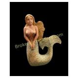 Folky Carved Figure of Mermaid
